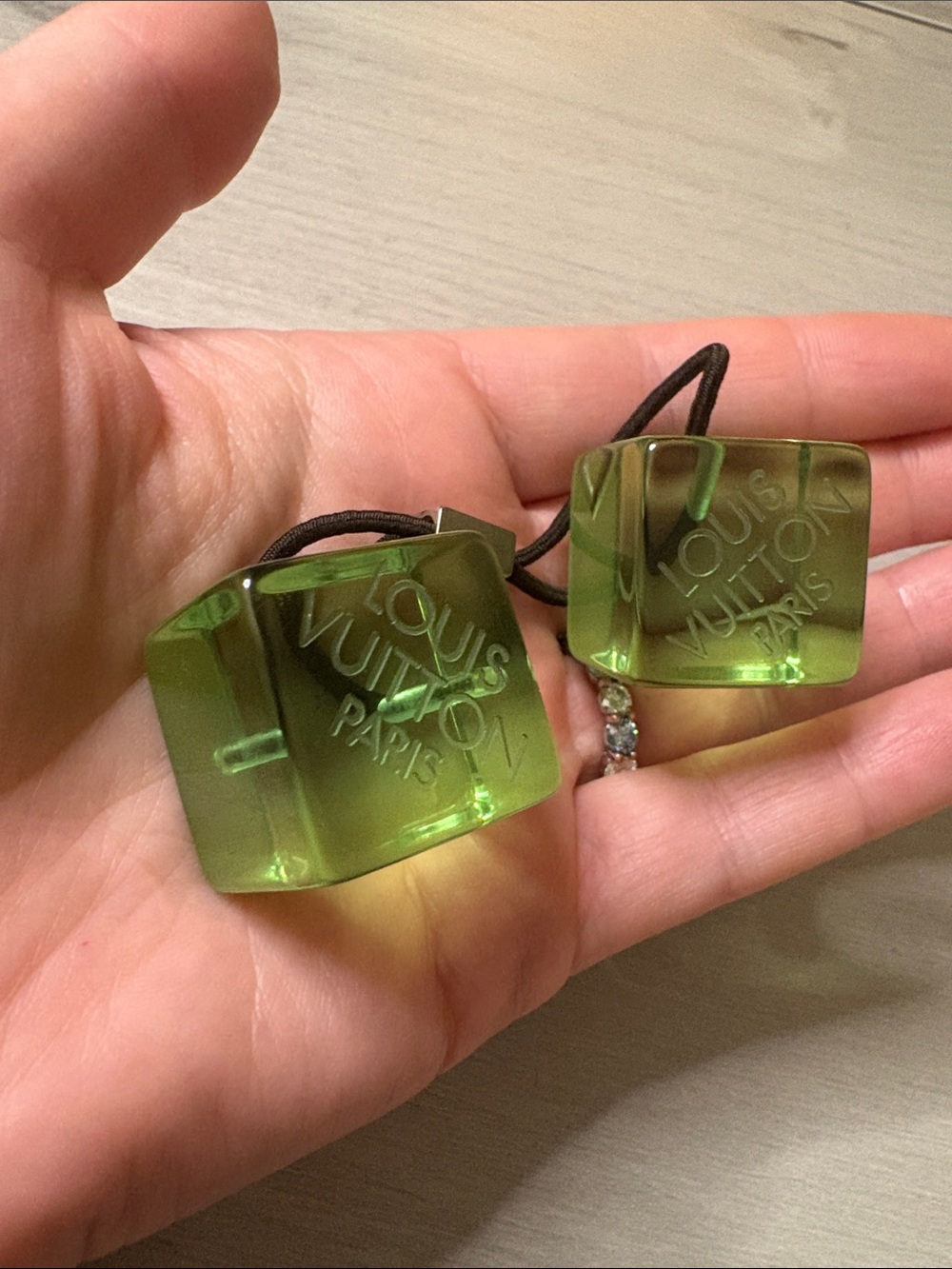 Louis Vuitton Translucent Green Cube Hair Accessories